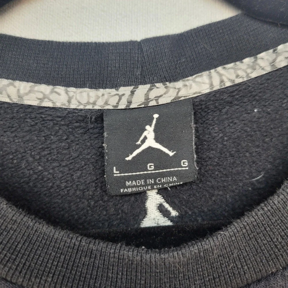 Jordan Flight Club Sweatshirt Mens L Black Graphic Pullover Jumpman Logo